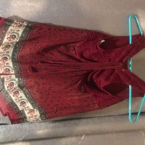 Red tank top with lace up!